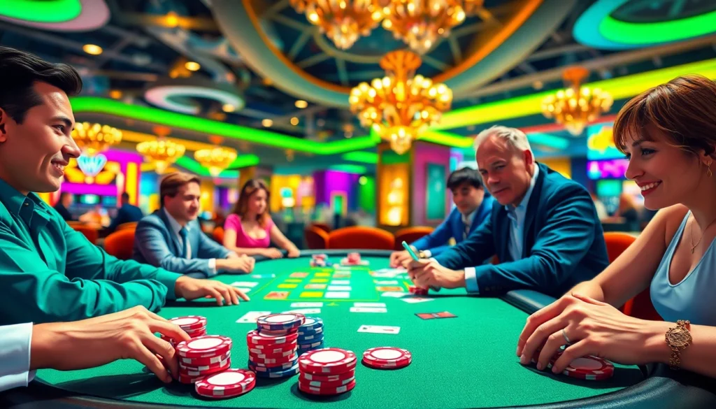 Engage in thrilling gameplay at https://ok88b.com with vibrant casino atmosphere and lively poker action.