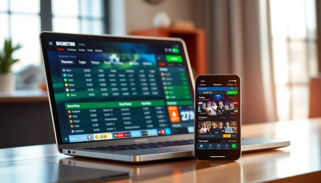 Engaging interface of the Nhà cái BIGBET88 betting platform showcasing sports and casino games.