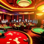 RR88 casino scene featuring immersive poker action and bright slot machines.